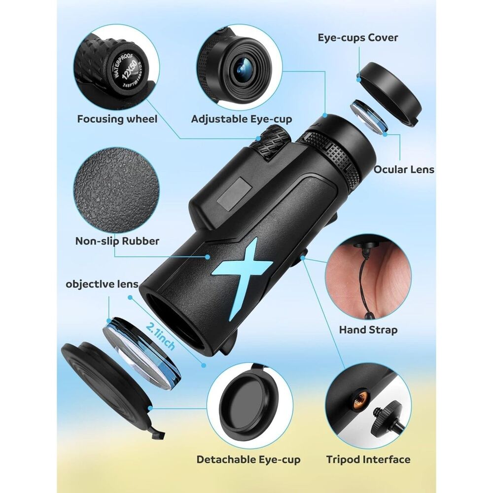 12x50 Monocular Telescope – New in Box